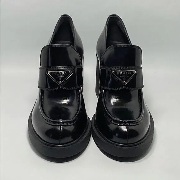 Prada Chocolate Flow Block-Heel Loafers size 41 - Picture 2 of 13